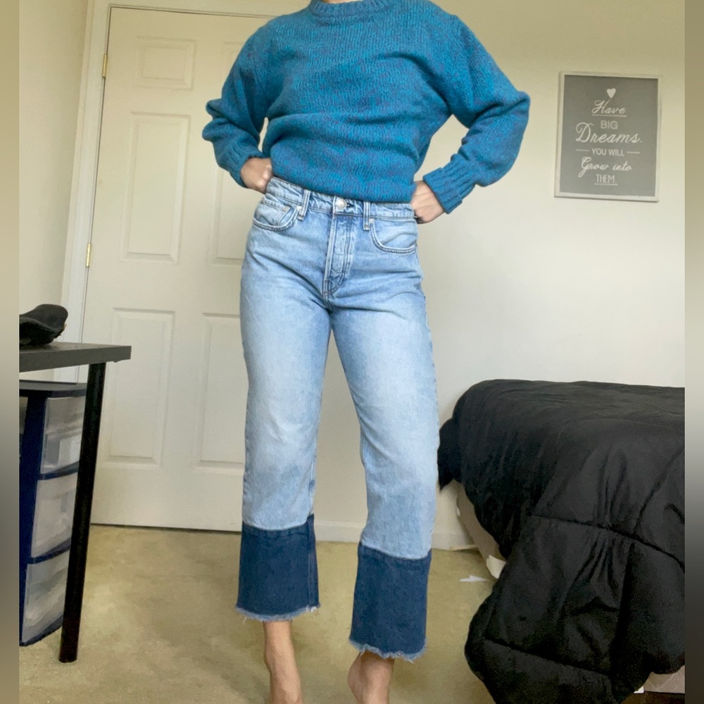 Rag & Bone - Maya high rise ankle straight size 28 ❤️ contrasting cuff